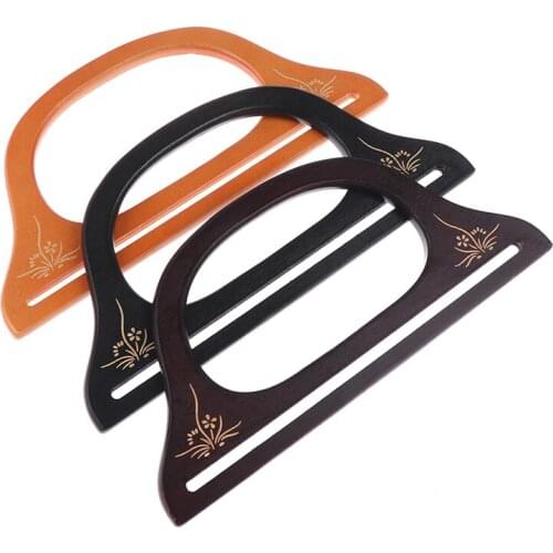 1Pcs Wooden Rattan Bag Handle Replacement For Lady Shoulder Handbag Strap Belt For DIY Replacement Accessories