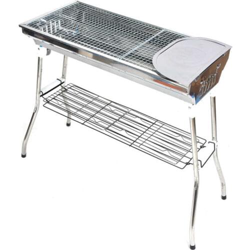 Home Garden Apron Thicken Foldable Barbecue Grill Portable Stainless Steel Charcoal Grill for Outdoor Camping Travel Beach