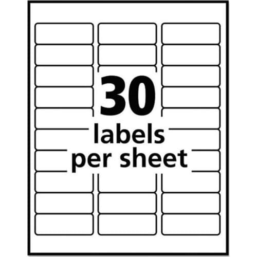 Jetland WaterProof Mailing Labels with Diecut for Laser Printers 1" x 2-5/8", Box of 1,800 White Stickers A5520