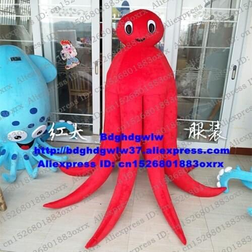 Red Octopus Cuttlefish Inkfish Sepia Devilfish Octopoda Squid Mascot Costume Adult Cartoon Greet Guests Company Kick-off zx2878