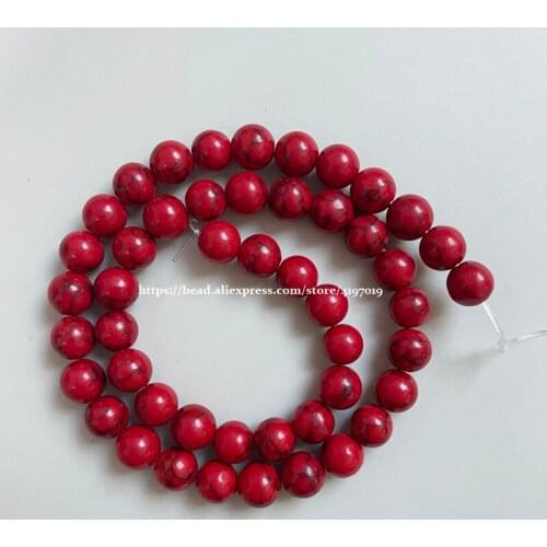 Free Shipping Natural Stone Colorful Chinese Turquoises Round Loose Beads Pick 4 Color and Size for handmade Jewelry Making DIY