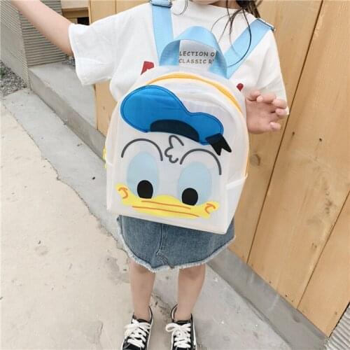Disney Donald Duck Boys girls baby PU backpack 1-6 years old cartoon shoulder bag fashion jelly children schoolbag bag