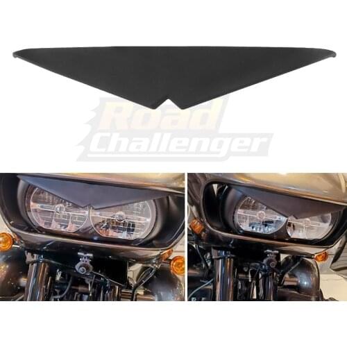 Motorcycle Headlamp Eyebrows Eyelids Sticker Decoration Headlight Upper Tip For Harley Road Glides 15-20 Headlight Trim
