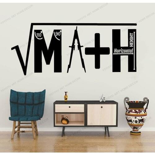 School Education Math Classroom Decal Teacher Decoration Vinyl Sticker Math Class Decoration Murals Wallpaper For Kid CX787