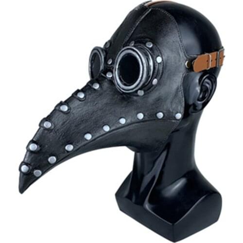 Best New Funny Medieval Steampunk Plague Doctor Bird Mask Latex Punk Cosplay Masks Beak Adult Halloween Event Cosplay Props