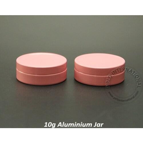 New! 50pcs/Lot 10g Aluminum Cream Jar Empty Cosmetic 10Gram Metal Case Refillable Container lovely Pink Color Free Shipping