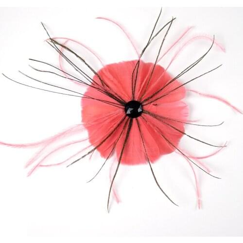 Dyed Watermelon Red Goose Feathers Flower DIY Natural Plume Corsage For Crafts Wedding Jewelry Making Accessories Carnival Decor