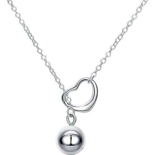 ZEMIOR Heart Drop Ball Romantic Unisex Pendant Necklaces For Women And Men Simple White Necklace Wedding New Fashion Jewelry