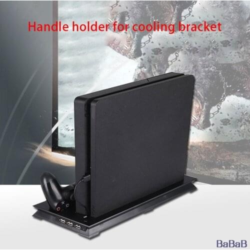 PS4 Slim Console Stand with Cooler Cooling Fan Dual Controller Charger Charging Dock for Sony Playstation 4 Play Station 4 Slim