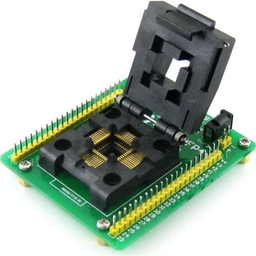 Free shipping STM8 QFP44 STM8 Programming Adapter IC Test Socket for LQFP44 Package 0.8mm Pitch with SWIM Port = STMackage 44 pi