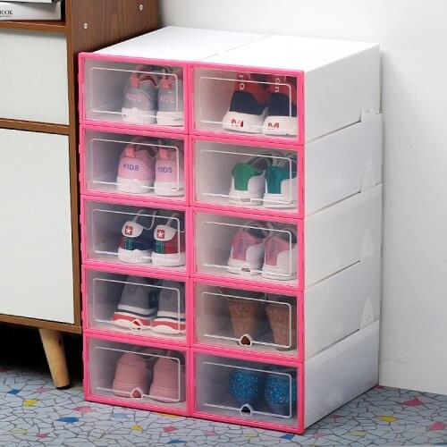 Transparent Shoe Box Thickened Transparent Dustproof Shoe Storage Box Canbe Stacked Combination Shoe Cabinet Shoe Organizer