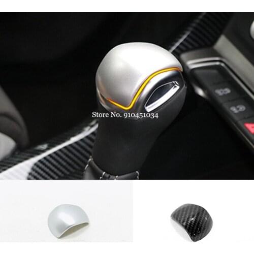 ABS Matte/Carbon fiber Car gear shift lever knob handle cover Cover Trim Car Styling For Audi Q3 2019 2020 Accessories 1pcs