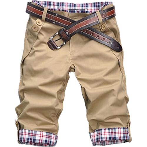 High Quality Cotton Mens Shorts Summer Mens Shorts Casual Slim Fit Men Streetwear Cargo Shorts Man Clothes Knee Length