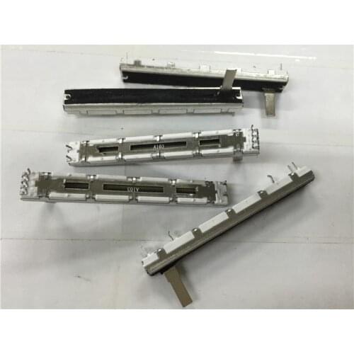 50pcs 7.5CM 75mm Mx12/4 mixer double potentiometer with push A103 D103 B103 A203 A10K B10K length 15MC white bottom 6pins