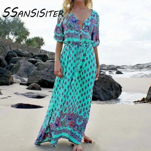 SSANSISITER Boho Summer Dresses
