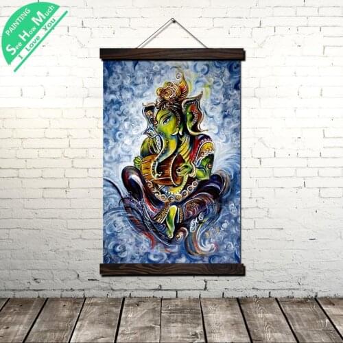 Tradition Lord Ganesh Modern Wall Art Print Pop Art Print Picture And Poster Hanging Scroll Canvas Painting Frame Home Decor