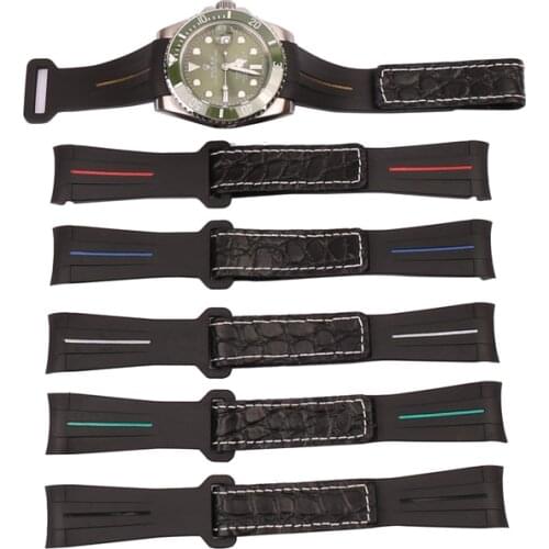 High quality rubber strap mens watch accessories for Rolex outdoor sports waterproof hand silicone strap ladies 20mm watch band