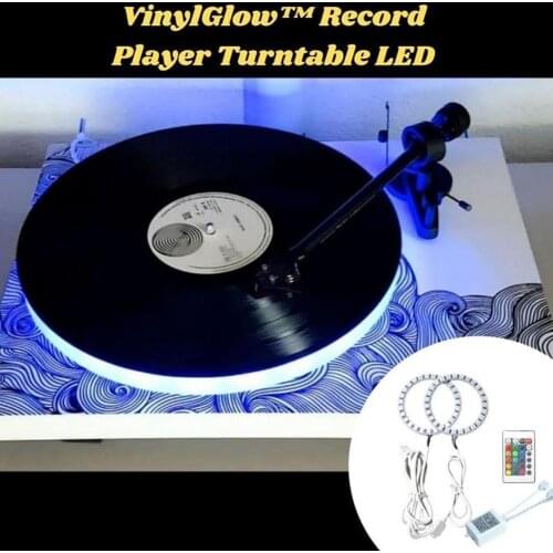 1SET Standard-60/80mm VinylGlow Record Player Turntable LED RGB24 key Record player decoration