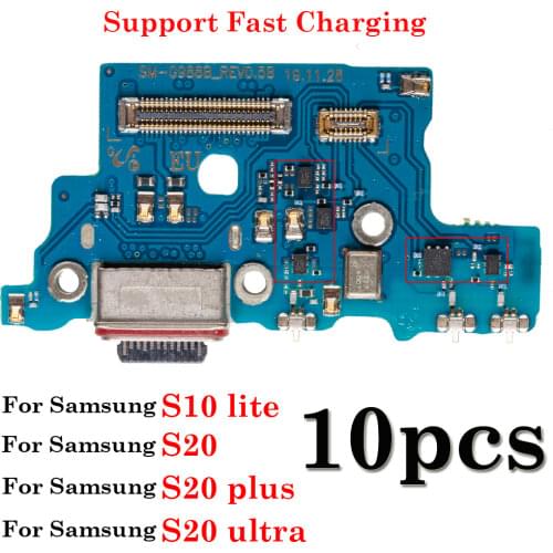 10pcs/lot USB Dock Connector Charging Port Flex For Samsung Galaxy S10 lite S20 G981B G981U G9860 G986U S20 Plus Ultra G988U