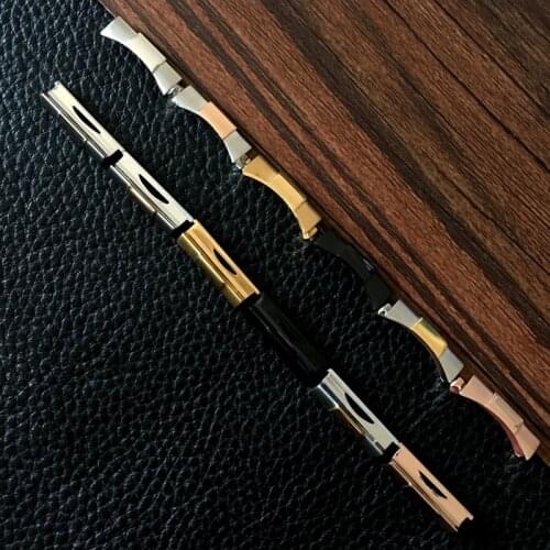 20mm 21mm Silver Gold Black Rose Gold Solid Curved End Link Endlink Just For Daytona Watch Band Rubber Leather