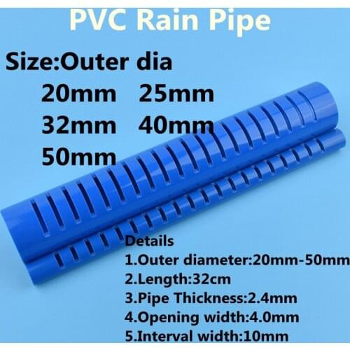 20mm25mm32mm40mm50mm Blue Aquarium Fish Tank PVC Rain Pipe Filter Accessories Deluge Downcomer Cess-PipeDrip Water Drain Tube
