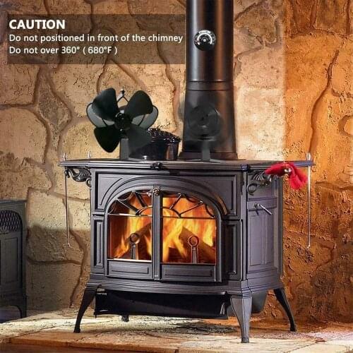4-Blade Heat Powered Wood Stove Top Fan For Wood Log Burner Heaters Fireplace Eco Friendly Fans New SALE