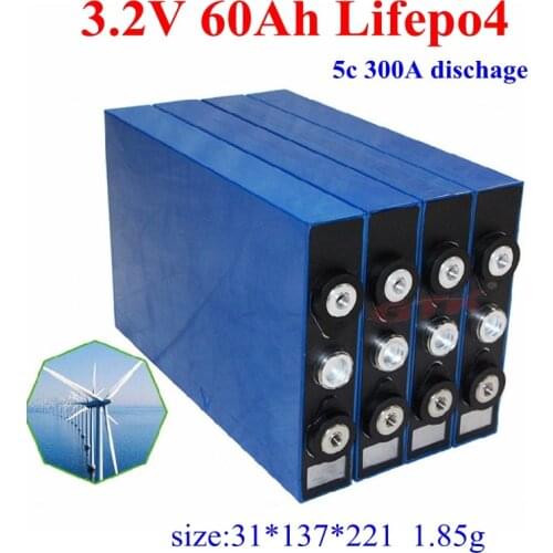 4pcs 3.2V 60Ah lifepo4 lithium battery for 12V 24V 48V 72V battery pack DIY inverter back up power solar energy storage EV