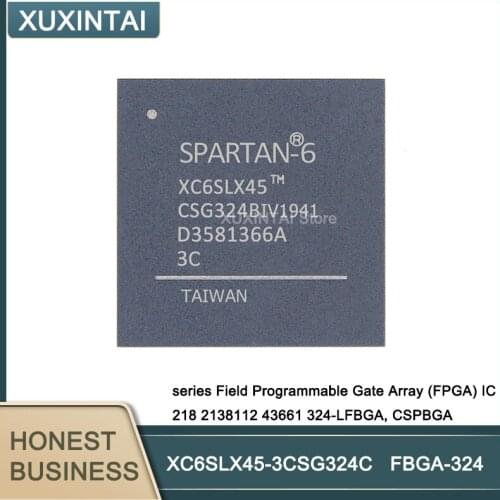 5Pcs/Lot XC6SLX45-3CSG324C XC6SLX45 series Field Programmable Gate Array (FPGA) IC 218 2138112 43661 324-LFBGA, CSPBGA