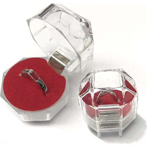 Acrylic Portable Transparen Small Jewelry Gift Box Wedding Ring Earring Package Display Organizer Storage Box