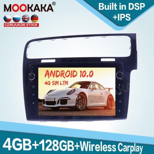 128GB Carplay Android 10.0 Car Multimedia Player for Volkswagen Golf RHD 14-18 Auto Radio GPS Navigation Audio Stereo Head Unit