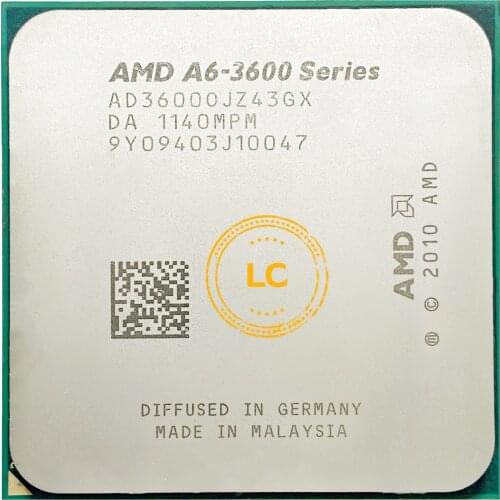 AMD A6-Series A6-3600 A6 3600 2.1 GHz Quad-Core CPU Processor AD3600OJZ43GX Socket FM1