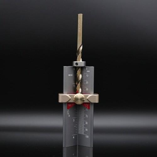 Woodworking drill bit positioning height measuring device protractor multifunctional table saw measuring tool limiter caliper