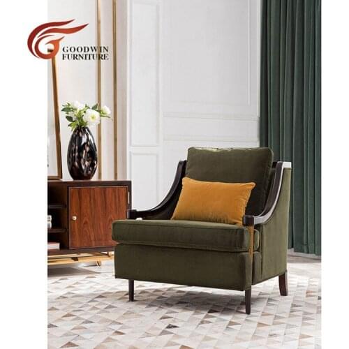 Wood sofa reclining leisure chair and lazy sofa French style elegant chair for hotel кресло для отдыха и ленивый диван WA442
