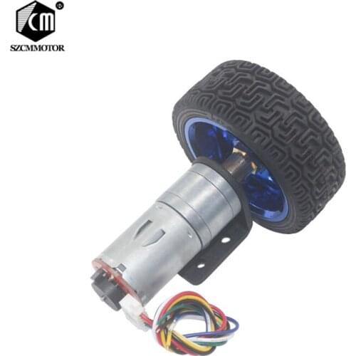 DiY Arduino Geared Motors 6V 12V 24V DC Gear Motor with Encoder and 65mm Wheel Coupling Kit for Robot Smart Car Gearmotors