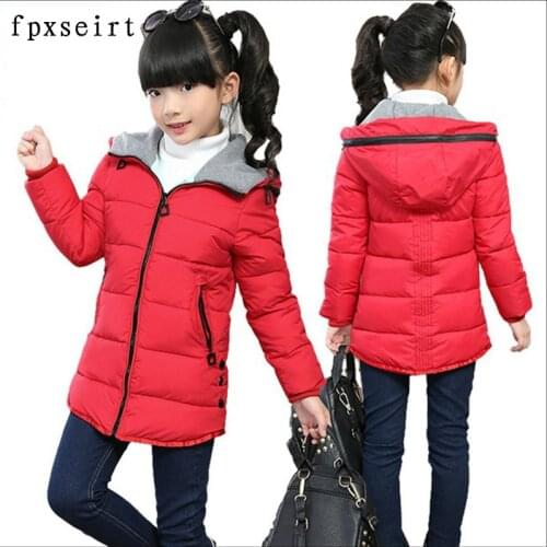 Long jacket Girl Spring Jackets for girls winter coat fashion children clothing Kids Hooded Coat Thicken cotton-padded jacket
