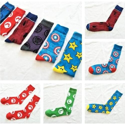 Marvel Avengers Spiderman Print Women Man Long Socks Mans Knee-High Cosplay Calf Sock Adult Hip Hop Personality Socks adult gift