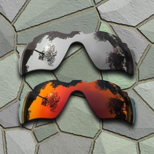 Chrome&Red Orange Sunglasses Polarized Replacement Lenses for Oakley Radar Path Vented