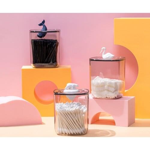 Creative Animal Storage Box Multipurpose Desktop Toothpicks Holder Cotton Swab & Bud Holder Case Table Plastic Organizer Bins