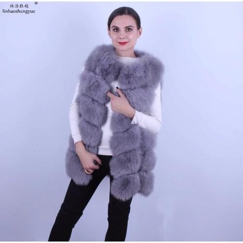 Linhaoshengyue Gray Fur Coats