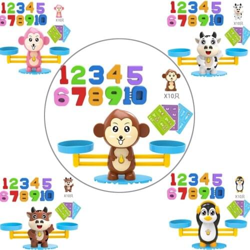 Educational Math Toy Smart Monkey Balance Scale Kids Toy Digital Number Board Game Educational Learning Toys Teaching Material