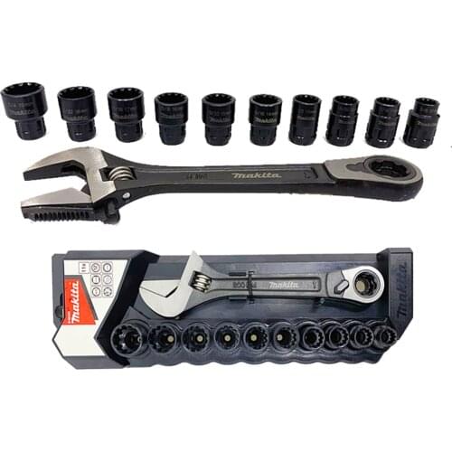 Japan Lockable Spanner Wrench Set 3 in 1 Multi-Function Wrench With 10 PCS 100-19mm Sockets Multifunctional Ratchet Tools
