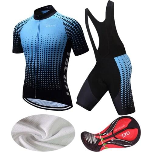 Men Sport Bicycle Clothing BIB Shorts 2021 Summer Cycling Jersey Set MTB Suit Male Road Bike Clothes Pro Team Dress Skinsuit Kit