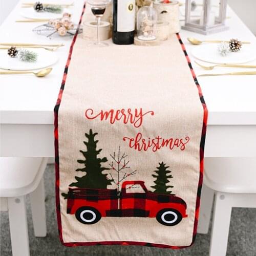 Party Dinner Non-slip Table Runner Christmas Table Decoration Table Flag Table Mat Tablecloth XMAS Party Supplies
