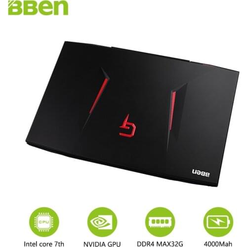 Bben laptop with Russian keyboard 17.3 Inch Intel Core I7 7700HQ CPU 32GB RAM 128GB SSD M.2 , 2TB HDD Laptop Windows10