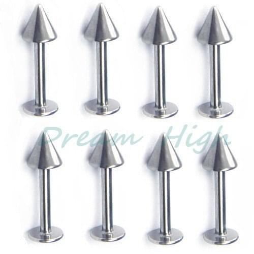 New Arrive Cone Spike Labret Ring Lip Piercing Body Jewelry For Women Girl 100pcs/lot 16G 3mm Ball Free Shipping