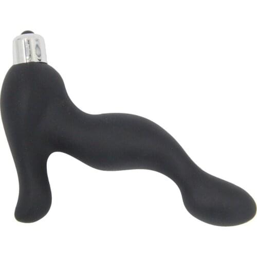 New Arrial Prostate Massage Vibrating Waterproof Butt Plug, Black Color Silicone Anal Vibrator for Male & Female anal sex toys