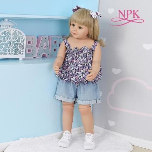 NPK 87CM Toddler baby girl Originalmade Masterpiece Doll 2-3years old real baby dress model ball jointed full body vinyl doll