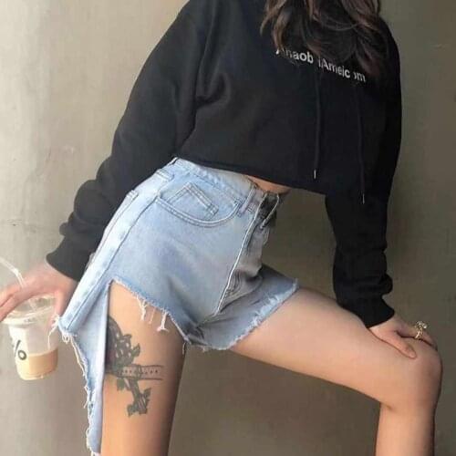 High Waist Slim Denim Shorts Bermuda Jeans For Women High Waist Tassel Blue Stretch Femme Summer Trousers Comfort Mom Pants