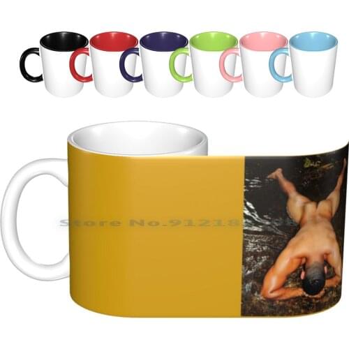 Morning Cool Out Ceramic Mugs Coffee Cups Milk Tea Mug Muscular Men Black Men Caribbean Men Concharts Creative Trending Vintage