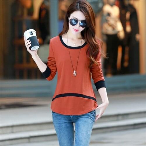 Autumn winter cotton bottoming shirt Korean womens long sleeve t shirt fashion tide female clothing
